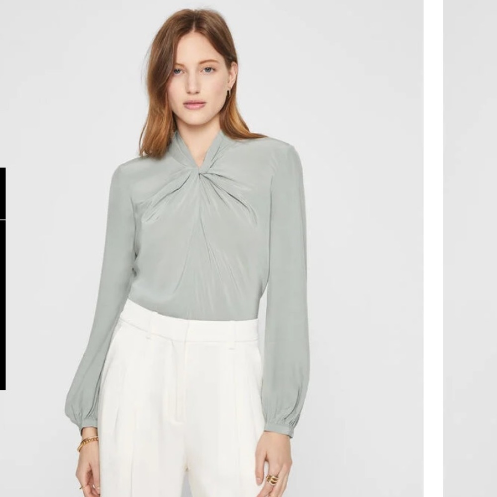 COPY - Club Monaco Twist Neck Top. Iron. Size M.